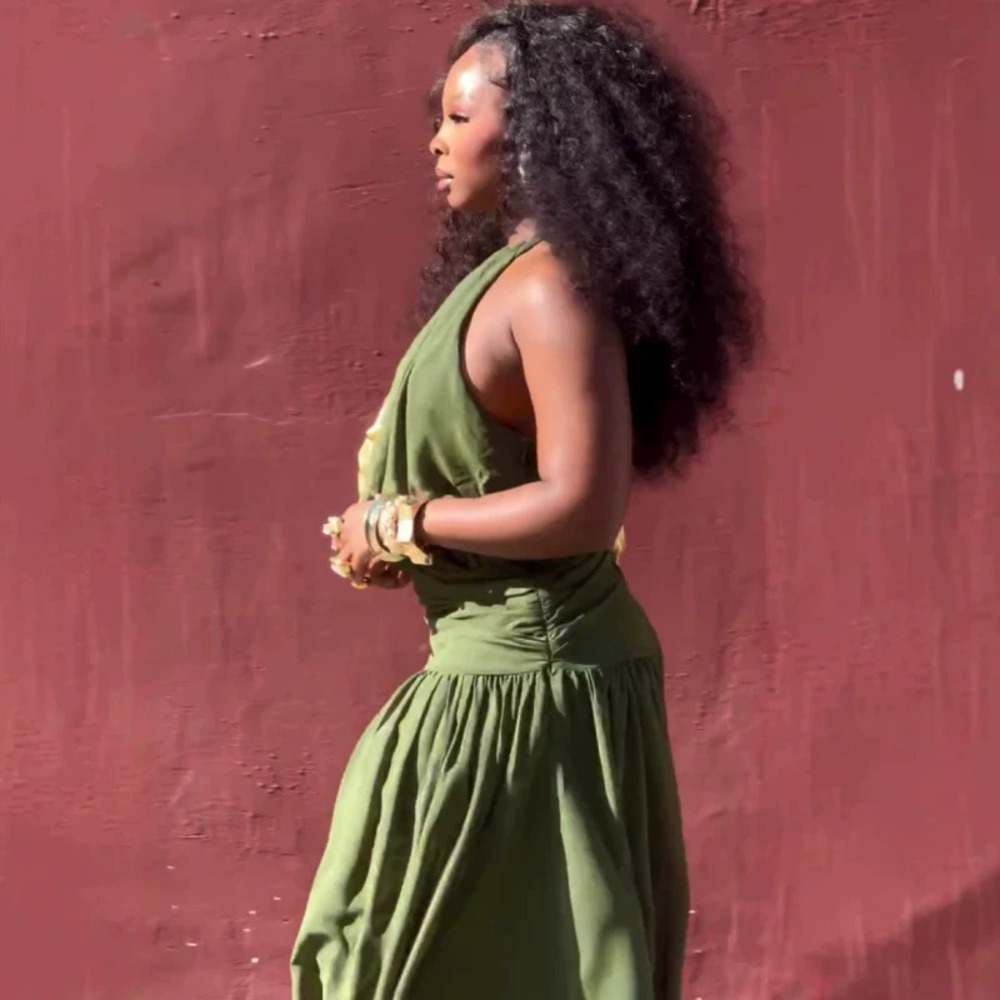 Halter Backless Pleated Maxi Dress African Style Vacation Gown